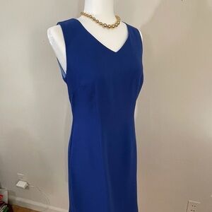 - CDC Sz 8 dress sheath pretty shade of blue with button accent